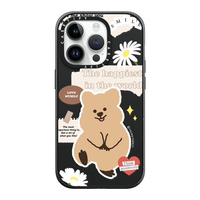 YOUNG FOREST x CASETiFY iPhone 14 Pro ケース マットブラック インパクトケース MagSafe対応 Happiest KKOTKA in the world