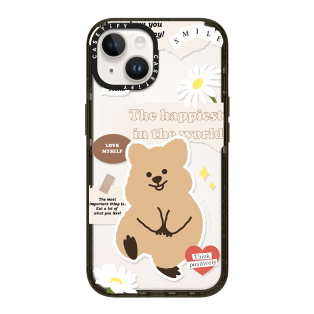 YOUNG FOREST x CASETiFY iPhone 14 ケース ブラック インパクトケース Happiest KKOTKA in the world