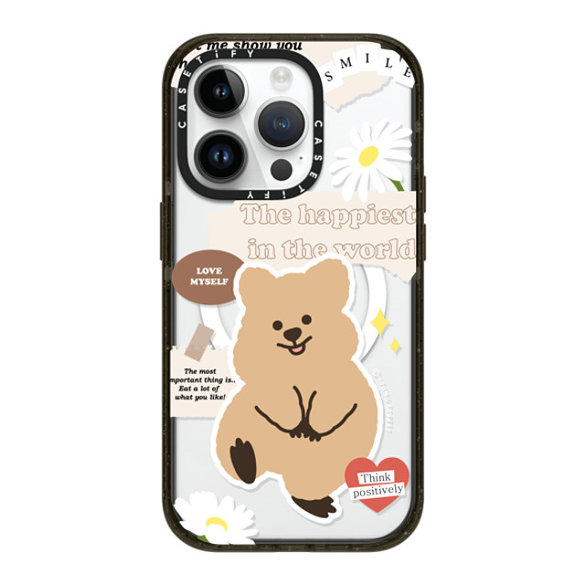 YOUNG FOREST x CASETiFY iPhone 14 Pro ケース ブラック インパクトケース MagSafe対応 Happiest KKOTKA in the world
