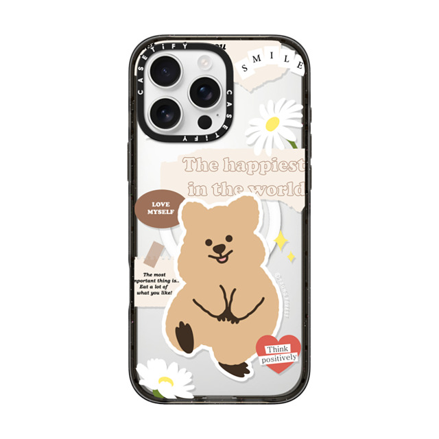 YOUNG FOREST x CASETiFY iPhone 16 Pro Max ケース ブラック インパクトケース MagSafe対応 Happiest KKOTKA in the world