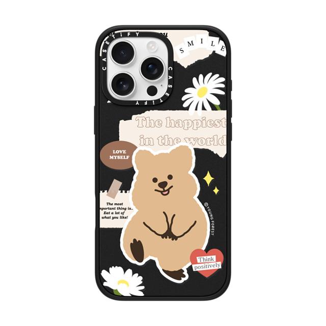 YOUNG FOREST x CASETiFY iPhone 16 Pro Max ケース マットブラック インパクトケース MagSafe対応 Happiest KKOTKA in the world