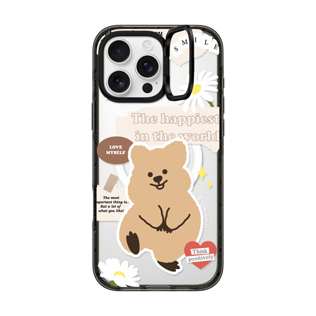 YOUNG FOREST x CASETiFY iPhone 16 Pro Max ケース ブラック インパクトリングスタンドケース MagSafe対応 Happiest KKOTKA in the world