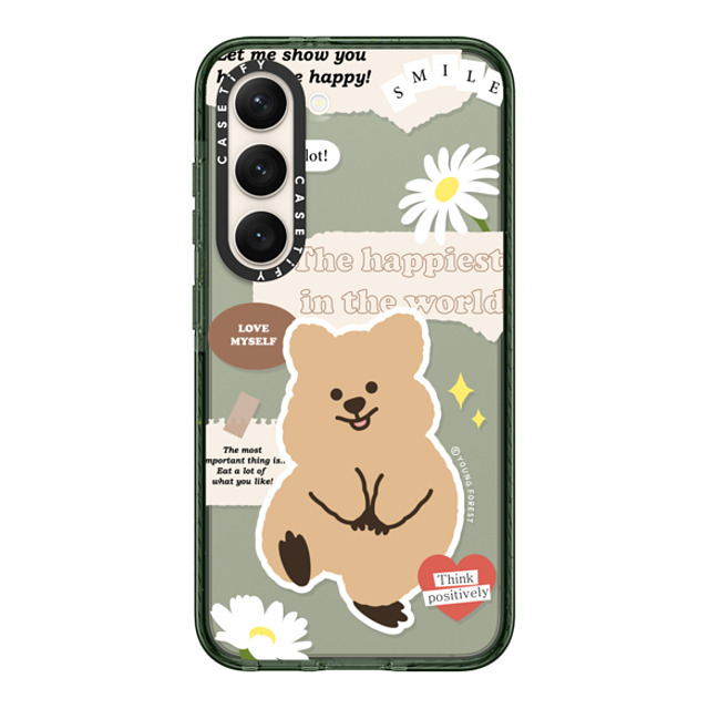 YOUNG FOREST x CASETiFY Galaxy S23 ケース Animal,Cartoon Midnight Green インパクトケース Happiest KKOTKA in the world Back to School YOUNG FOREST x CASETiFY Galaxy S23 ケース Animal,Cartoon Midnight Green インパクトケース Happiest KKOTKA in the world Back to School