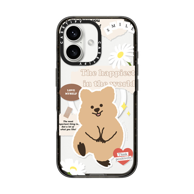 YOUNG FOREST x CASETiFY iPhone 16 ケース ブラック インパクトケース MagSafe対応 Happiest KKOTKA in the world