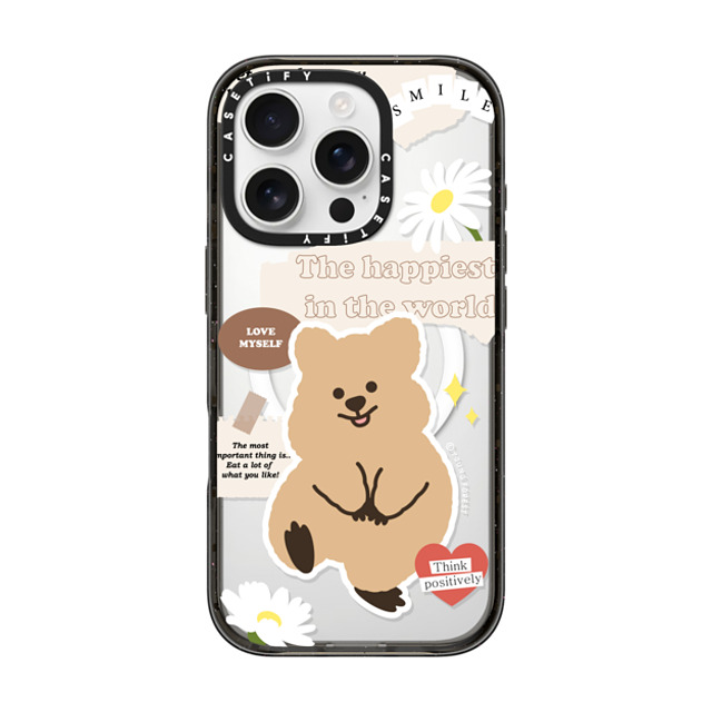 YOUNG FOREST x CASETiFY iPhone 16 Pro ケース ブラック インパクトケース MagSafe対応 Happiest KKOTKA in the world