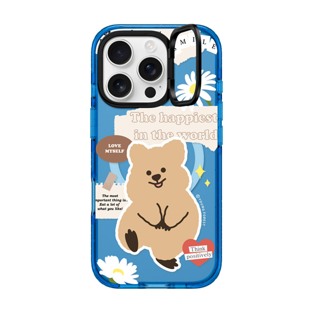 YOUNG FOREST x CASETiFY iPhone 16 Pro ケース スカイブルー インパクトリングスタンドケース MagSafe対応 Happiest KKOTKA in the world