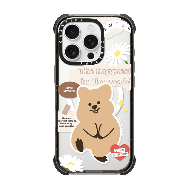 YOUNG FOREST x CASETiFY iPhone 16 Pro ケース Animal,Cartoon ブラック ウルトラ インパクトケース MagSafe 対応 Happiest KKOTKA in the world Back to School YOUNG FOREST x CASETiFY iPhone 16 Pro ケース Animal,Cartoon ブラック ウルトラ インパクトケース MagSafe 対応 Happiest KKOTKA in the world Back to School