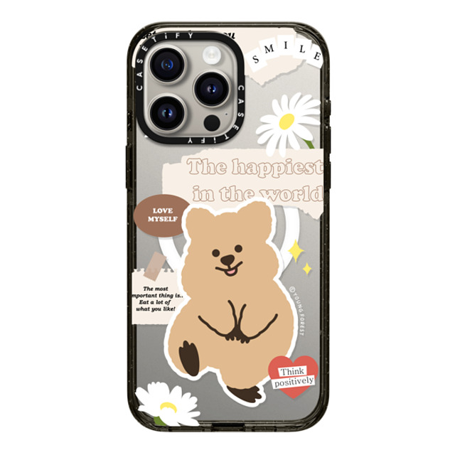 YOUNG FOREST x CASETiFY iPhone 15 Pro Max ケース ブラック インパクトケース MagSafe対応 Happiest KKOTKA in the world