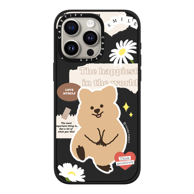 YOUNG FOREST x CASETiFY iPhone 15 Pro Max ケース マットブラック インパクトケース MagSafe対応 Happiest KKOTKA in the world