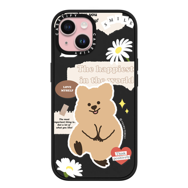 YOUNG FOREST x CASETiFY iPhone 15 ケース マットブラック インパクトケース MagSafe対応 Happiest KKOTKA in the world