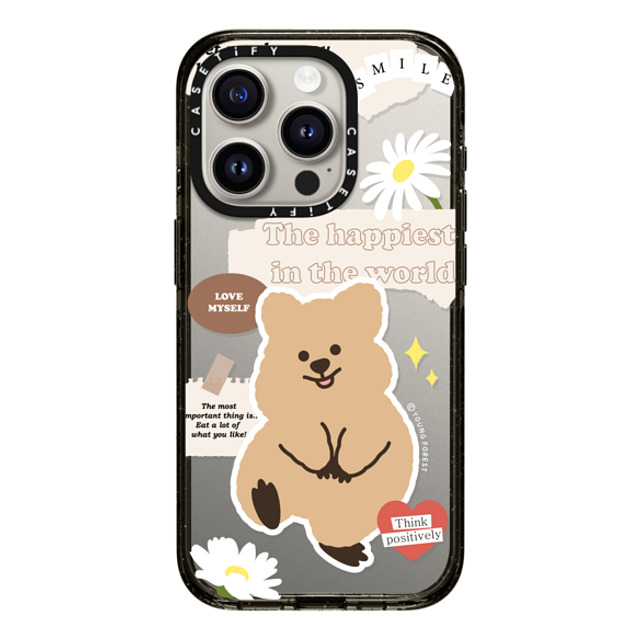 YOUNG FOREST x CASETiFY iPhone 15 Pro ケース ブラック インパクトケース Happiest KKOTKA in the world