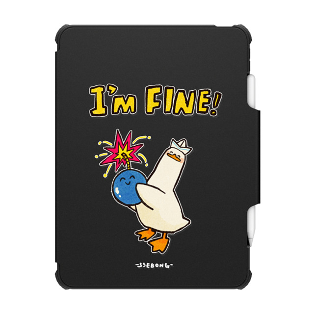 SSEBONG x CASETiFY iPad Pro 12.9-inch (第5/6世代) Animal,Cartoon Black インパクト フォリオ ケース I'm fine thank you! Back to School SSEBONG x CASETiFY iPad Pro 12.9-inch (第5/6世代) Animal,Cartoon Black インパクト フォリオ ケース I'm fine thank you! Back to School