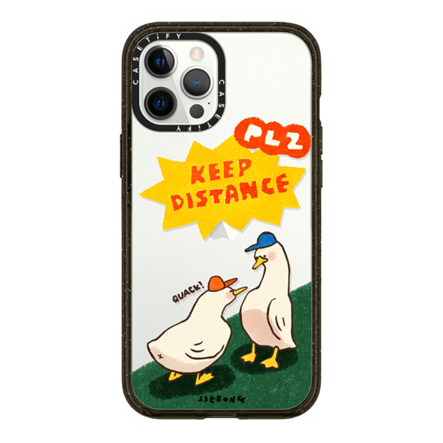 SSEBONG x CASETiFY iPhone 12 Pro Max ケース Animal,Cartoon ブラック インパクトケース KEEP DISTANCE Back to School SSEBONG x CASETiFY iPhone 12 Pro Max ケース Animal,Cartoon ブラック インパクトケース KEEP DISTANCE Back to School