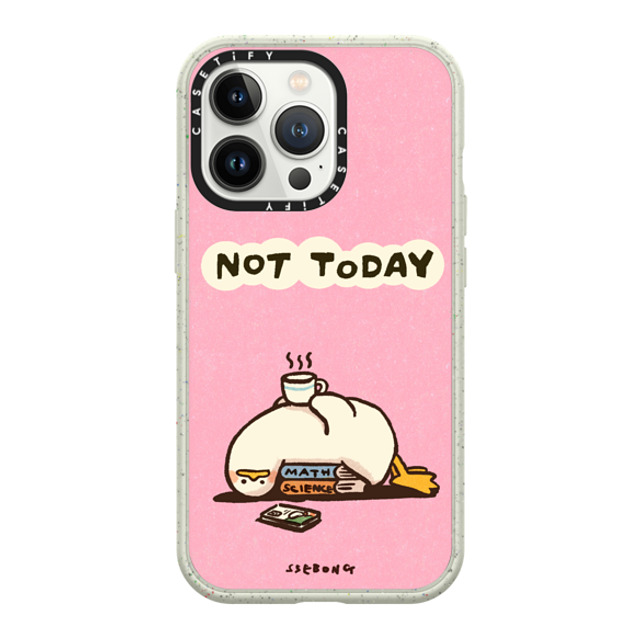 SSEBONG x CASETiFY iPhone 13 Pro ケース Matte Coral White インパクトケース NOT TODAY