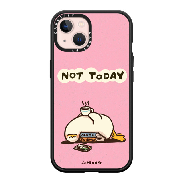 SSEBONG x CASETiFY iPhone 13 ケース マットブラック インパクトケース MagSafe対応 NOT TODAY