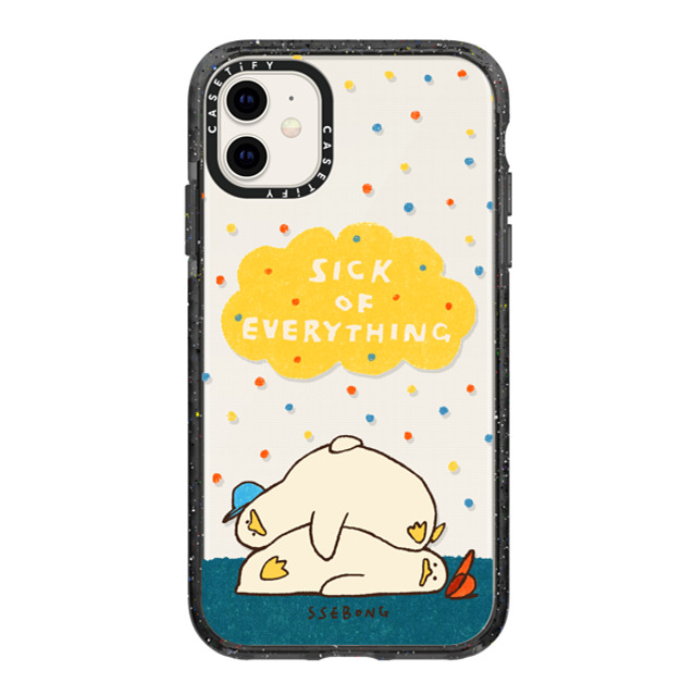 SSEBONG x CASETiFY iPhone 11 ケース Animal,Cartoon ブラック インパクトケース SICK OF EVERYTHING Back to School SSEBONG x CASETiFY iPhone 11 ケース Animal,Cartoon ブラック インパクトケース SICK OF EVERYTHING Back to School