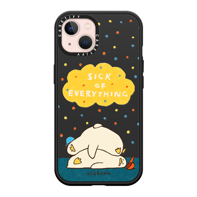 SSEBONG x CASETiFY iPhone 13 ケース マットブラック インパクトケース MagSafe対応 SICK OF EVERYTHING