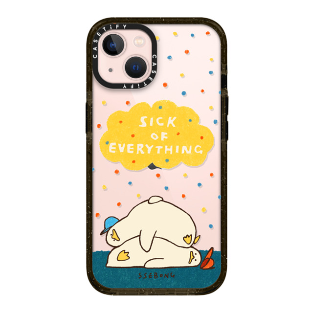 SSEBONG x CASETiFY iPhone 13 ケース ブラック インパクトケース SICK OF EVERYTHING