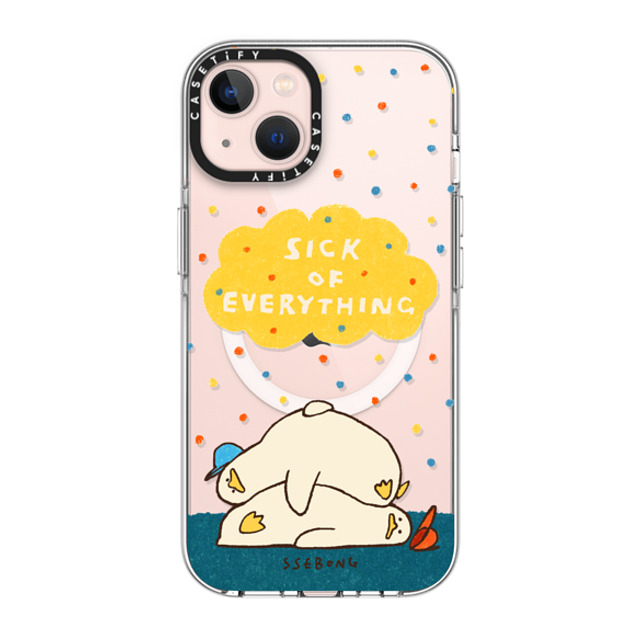 SSEBONG x CASETiFY iPhone 13 ケース クリア クリア ケース MagSafe対応 SICK OF EVERYTHING