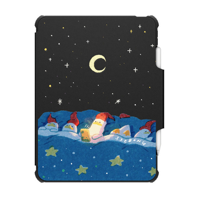 SSEBONG x CASETiFY iPad Air (第4/5世代) Animal,Cartoon ブラック インパクト フォリオ ケース LATE NIGHT Back to School SSEBONG x CASETiFY iPad Air (第4/5世代) Animal,Cartoon ブラック インパクト フォリオ ケース LATE NIGHT Back to School