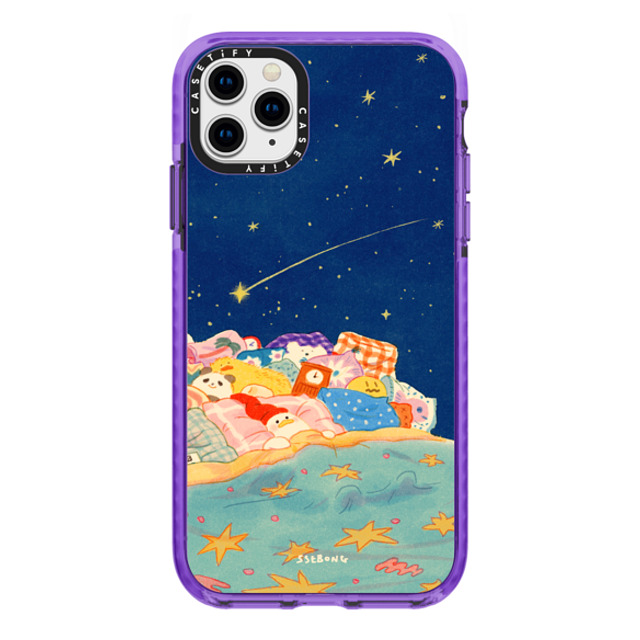 SSEBONG x CASETiFY iPhone 11 Pro Max ケース Dark Purple インパクトケース Good night-