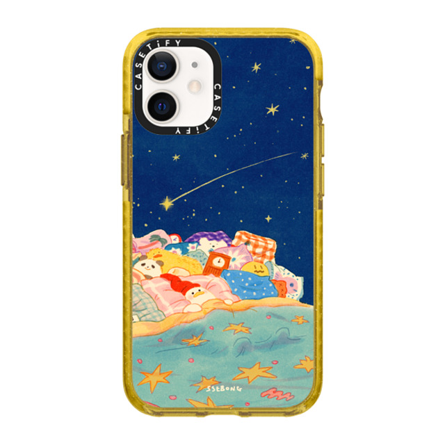 SSEBONG x CASETiFY iPhone 12 mini ケース Yellow (Glitter) インパクトケース Good night-