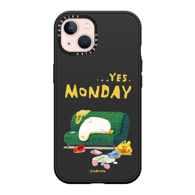 SSEBONG x CASETiFY iPhone 13 ケース マットブラック インパクトケース MagSafe対応 MONDAY-