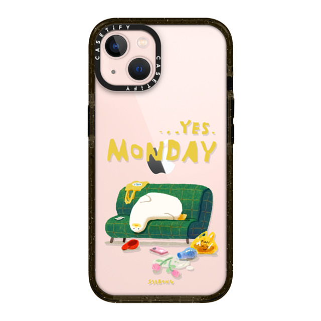 SSEBONG x CASETiFY iPhone 13 ケース ブラック インパクトケース MONDAY-