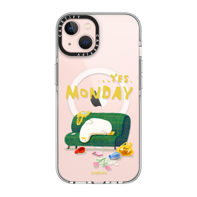 SSEBONG x CASETiFY iPhone 13 ケース クリア クリア ケース MagSafe対応 MONDAY-