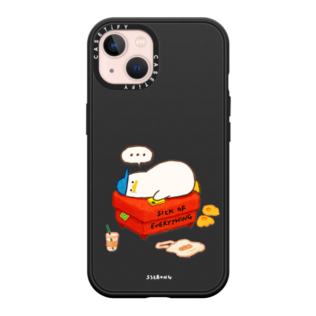 SSEBONG x CASETiFY iPhone 13 ケース マットブラック インパクトケース MagSafe対応 Duck on the couch