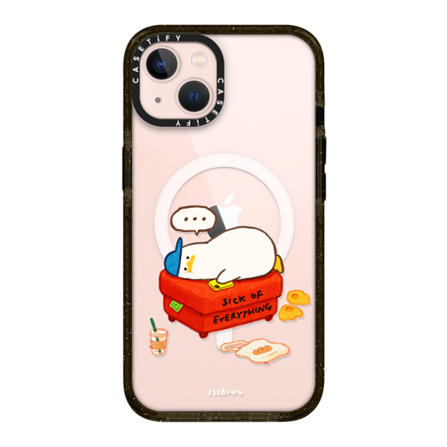 SSEBONG x CASETiFY iPhone 13 ケース ブラック インパクトケース MagSafe対応 Duck on the couch