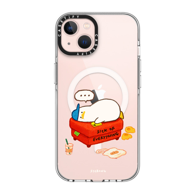 SSEBONG x CASETiFY iPhone 13 ケース クリア クリア ケース MagSafe対応 Duck on the couch