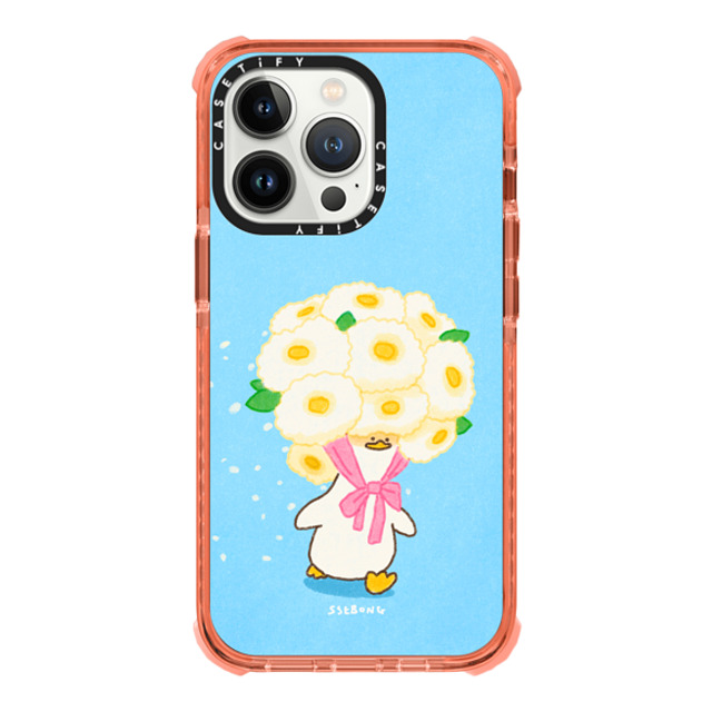 SSEBONG x CASETiFY iPhone 13 Pro Case Peach ウルトラインパクトケース Flower duck Mother's Day SSEBONG x CASETiFY iPhone 13 Pro Case Peach ウルトラインパクトケース Flower duck Mother's Day
