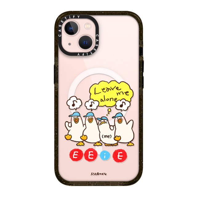 SSEBONG x CASETiFY iPhone 13 ケース ブラック インパクトケース MagSafe対応 E E (i) E