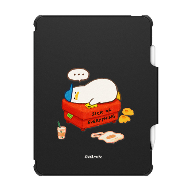 SSEBONG x CASETiFY iPad Pro 12.9-inch (第5/6世代) Animal,Cartoon ブラック インパクト フォリオ ケース sick of everything- Back to School SSEBONG x CASETiFY iPad Pro 12.9-inch (第5/6世代) Animal,Cartoon ブラック インパクト フォリオ ケース sick of everything- Back to School