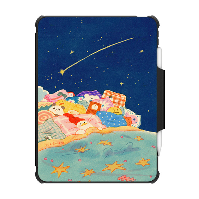 SSEBONG x CASETiFY iPad Air (第4/5世代) Animal,Cartoon Black インパクト フォリオ ケース Good night- Back to School SSEBONG x CASETiFY iPad Air (第4/5世代) Animal,Cartoon Black インパクト フォリオ ケース Good night- Back to School