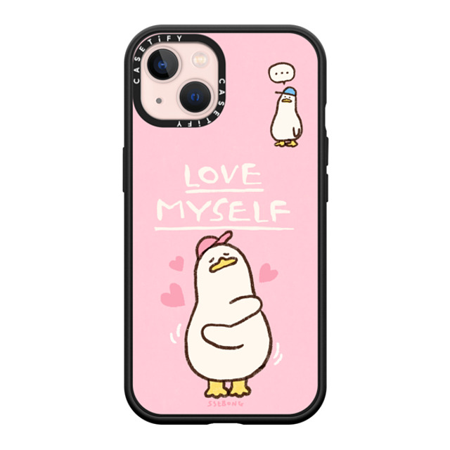 SSEBONG x CASETiFY iPhone 13 ケース マットブラック インパクトケース MagSafe対応 Love myself