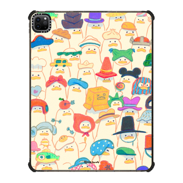 SSEBONG x CASETiFY iPad Pro 12.9-inch (第5/6世代) Animal,Cartoon Black iPad インパクト ケース Duck Hat Parade