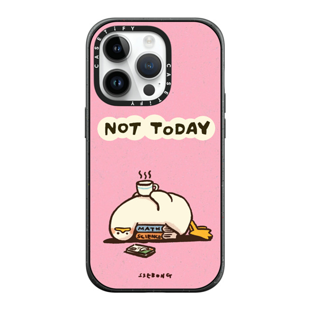 SSEBONG x CASETiFY iPhone 14 Pro ケース マットブラック インパクトケース MagSafe対応 NOT TODAY