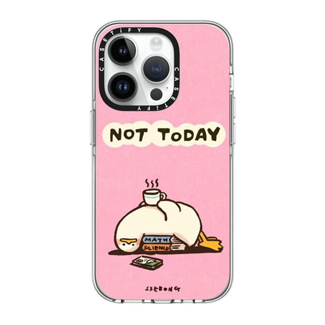 SSEBONG x CASETiFY iPhone 14 Pro ケース クリア クリア ケース MagSafe対応 NOT TODAY