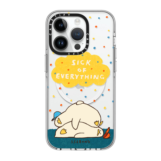 SSEBONG x CASETiFY iPhone 14 Pro ケース クリア クリア ケース MagSafe対応 SICK OF EVERYTHING