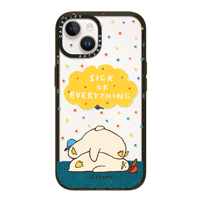 SSEBONG x CASETiFY iPhone 14 ケース ブラック インパクトケース SICK OF EVERYTHING