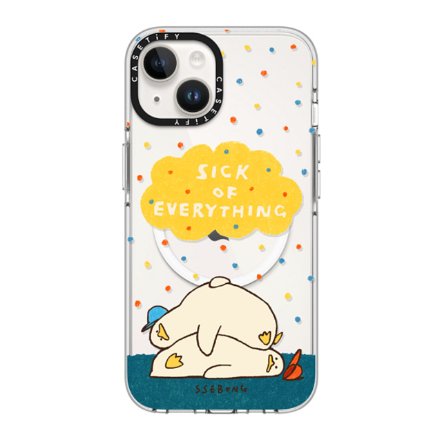 SSEBONG x CASETiFY iPhone 14 ケース クリア クリア ケース MagSafe対応 SICK OF EVERYTHING