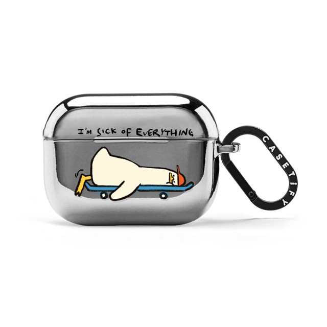 SSEBONG x CASETiFY AirPods Pro 2 シルバー ミラー ケース SKATEBOARDING