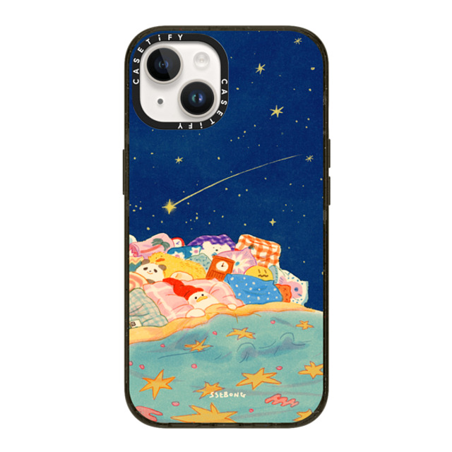 SSEBONG x CASETiFY iPhone 14 ケース ブラック インパクトケース MagSafe対応 Good night-