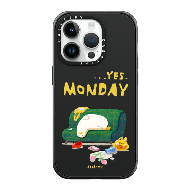 SSEBONG x CASETiFY iPhone 14 Pro ケース マットブラック インパクトケース MagSafe対応 MONDAY-