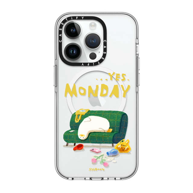 SSEBONG x CASETiFY iPhone 14 Pro ケース クリア クリア ケース MagSafe対応 MONDAY-