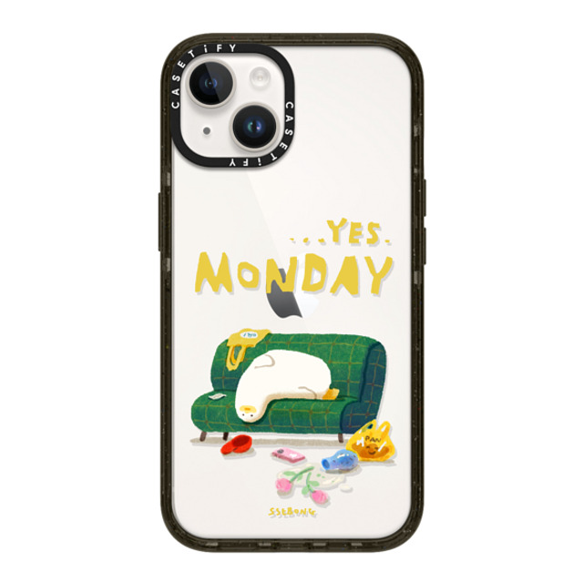 SSEBONG x CASETiFY iPhone 14 ケース ブラック インパクトケース MONDAY-