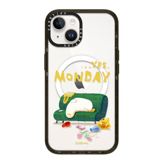 SSEBONG x CASETiFY iPhone 14 ケース ブラック インパクトケース MagSafe対応 MONDAY-