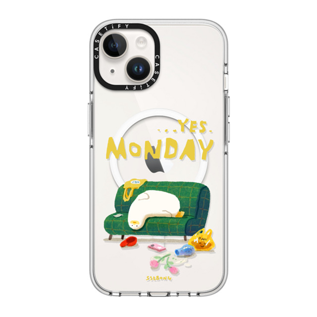 SSEBONG x CASETiFY iPhone 14 ケース クリア クリア ケース MagSafe対応 MONDAY-